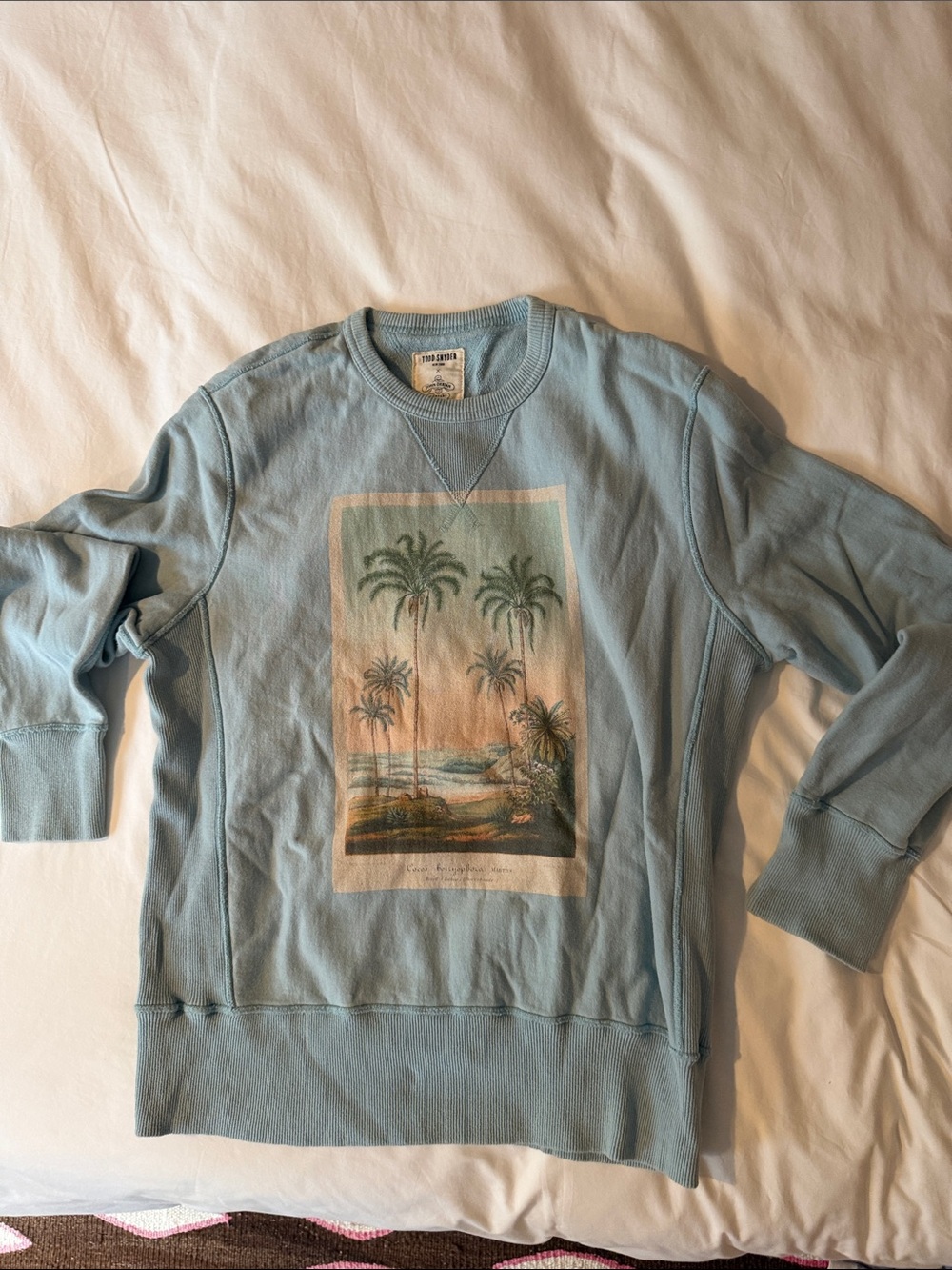 Todd Snyder X John Derian - Men's Light Blue Graphic Crewneck Sweatshirt